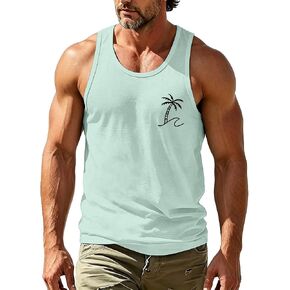 Men Coconut Tree Graphic Tank Tops Summer Beach Vacation Print Tee U Neck Sleeveless T Shirts Plus Size Casual Tanks in Kuwait