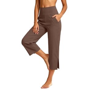 Capri Yoga Pants with Pockets for Women - Workout Lounge Work Stretchy Soft | Move comfortably through yoga, Pilates, shopping, travel, or everyday routines with yoga pants made for effortless daily wear in Kuwait