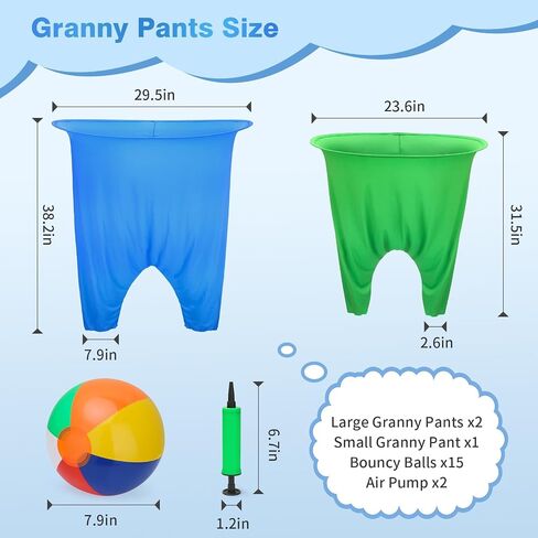 لعبة Granny Pants Yard، 3 قطع من ألعاب Granny Pants للحفلات الخارجية للعائلة البالغة، لعبة رمي عملاقة ممتعة مع 15 كرة نطاطة ومضختين للفناء الخلفي والمجموعات وأعياد الميلاد والشواء in Kuwait