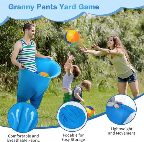 لعبة Granny Pants Yard، 3 قطع من ألعاب Granny Pants للحفلات الخارجية للعائلة البالغة، لعبة رمي عملاقة ممتعة مع 15 كرة نطاطة ومضختين للفناء الخلفي والمجموعات وأعياد الميلاد والشواء in Kuwait