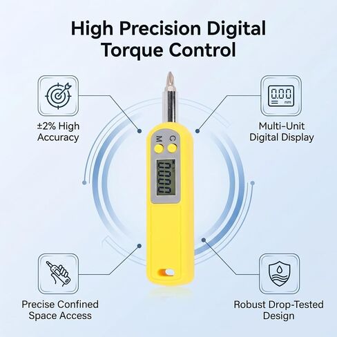 Luocute 0.5Nm Digital Torque Set, Small Design for Tight Spaces with Clear Digital Display and 4 Engineering Units, for Electronic Mechanical Maintenance in Kuwait