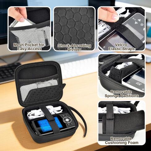 PAIYULE Carrying Case for TENS Unit for Belifu for AUVON, Muscle Stimulator Storage Organizer for Replacement Pads/Cables, Protective Portable Box with Adjustable Divider and Mesh Pocket(Box Only) in Kuwait