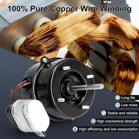 استبدال محرك مروحة المبخر لـ Bohn 25309801S، محرك مروحة مكثف Interlink YKT-50-4-224L، 208-230 فولت، 1/15 حصان، 1400/1650 دورة في الدقيقة. in Kuwait
