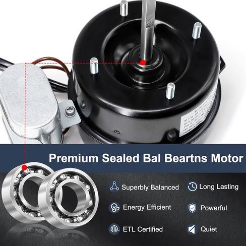 استبدال محرك مروحة المبخر لـ Bohn 25309801S، محرك مروحة مكثف Interlink YKT-50-4-224L، 208-230 فولت، 1/15 حصان، 1400/1650 دورة في الدقيقة. in Kuwait