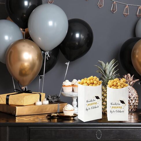 JarThenaAMCS 200Pcs Thanks for Popping By to Celebrate Popcorn Bag 2026 Graduation Treat Paper Bags Grease Resistant Candy Goodie Bags for Congrats Grad Party Cookie Snack Packing in Kuwait