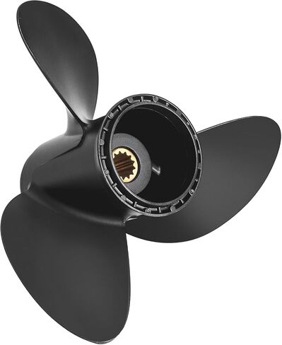 11 3/4 × 17 176422 ترقية مروحة القارب الخارجية المصنوعة من الألومنيوم تناسب BRP Johnson Evinrude OMC Stern Drive 40-50HP، متوافقة مع Evinrude 40HP 50HP، 4 Stroke 13 Spline Tooth in Kuwait