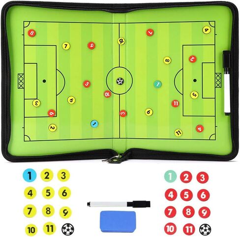 Soccer Coaching Board Football Coaches Clipboard Tactical Magnetic Board Kit,Portable Strategy Board with Dry Erase, Marker Pen and Zipper in Saudi Arabia