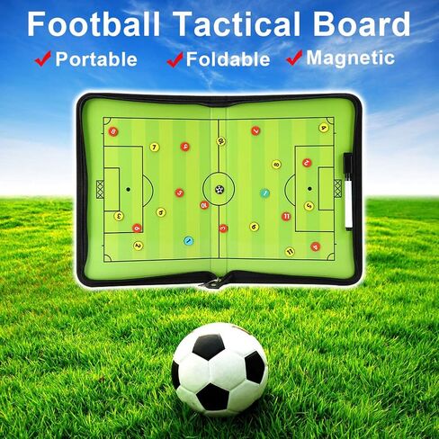 Soccer Coaching Board Football Coaches Clipboard Tactical Magnetic Board Kit,Portable Strategy Board with Dry Erase, Marker Pen and Zipper in Saudi Arabia