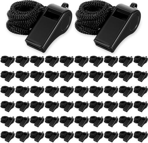 60 PCS Referee Whistle with Lanyard, Loud 120dB Sports Whistles Bulk - ABS Plastic Coach Whistle for Lifeguard, Teachers, Emergency, Training in Kuwait