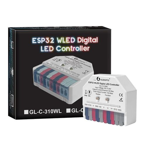 GLEDOPTO ESP32 وحدة تحكم LED WLED صغيرة مع ميكروفون DIY أوضاع ديناميكية للموسيقى DC 5 ~ 24V تعمل مع RGB IC الرقمي القابل للتوجيه WS2811 WS2812 SK6812 TM1814 WS2813 WS2815 شريط ضوء سهل الأسلاك in Kuwait