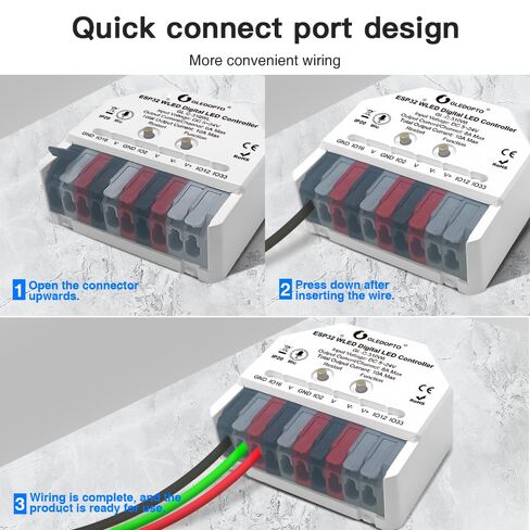 GLEDOPTO ESP32 وحدة تحكم LED WLED صغيرة مع ميكروفون DIY أوضاع ديناميكية للموسيقى DC 5 ~ 24V تعمل مع RGB IC الرقمي القابل للتوجيه WS2811 WS2812 SK6812 TM1814 WS2813 WS2815 شريط ضوء سهل الأسلاك in Kuwait