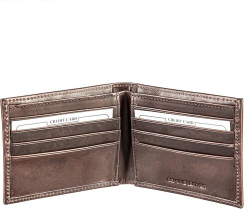Team Sports America NFL Tampa Bay Buccaneers Brown Wallet | Bi-Fold | Officially Licensed Stamped Logo | Made of Leather | Money and Card Organizer | Gift Box Included in Kuwait