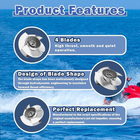 دافعة Jet Ski متوافقة مع SeaDoo GTI 130 GTI SE 130 GTI SE 170 GTX 170 Wake 170 Fish PRO 170 GTS/GTS PRO 130، استبدل SR-CD-10/18A 155.5 مم مع حلقة تآكل بلاستيكية ومفتاح ربط وحذاء in Kuwait