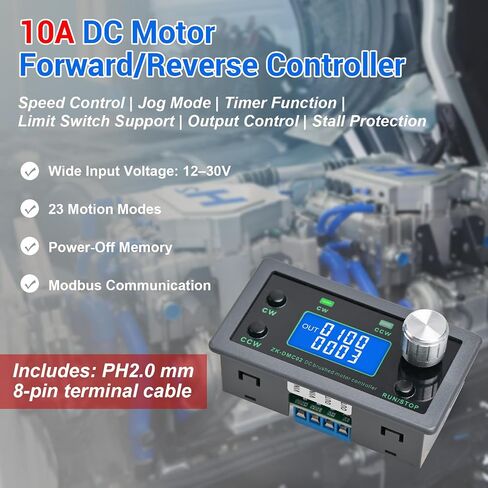 وحدة تحكم في سرعة المحرك PWM DC 12 فولت - 30 فولت 10 أمبير، منظم سرعة متغير، وحدة التحكم في المحرك العكسي الأمامي مع مؤقت تأخير، مدخل مفتاح الحد، 23 وضعًا، وظيفة الذاكرة in Kuwait