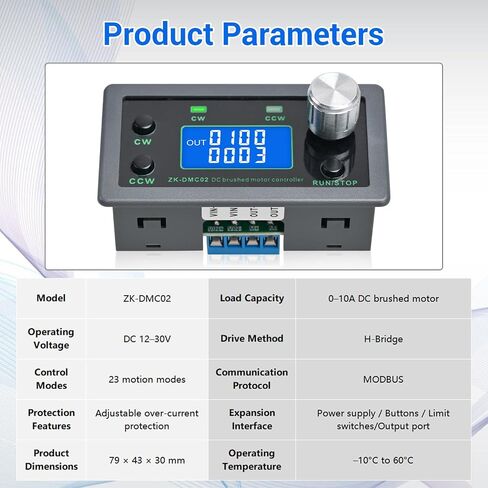 وحدة تحكم في سرعة المحرك PWM DC 12 فولت - 30 فولت 10 أمبير، منظم سرعة متغير، وحدة التحكم في المحرك العكسي الأمامي مع مؤقت تأخير، مدخل مفتاح الحد، 23 وضعًا، وظيفة الذاكرة in Kuwait