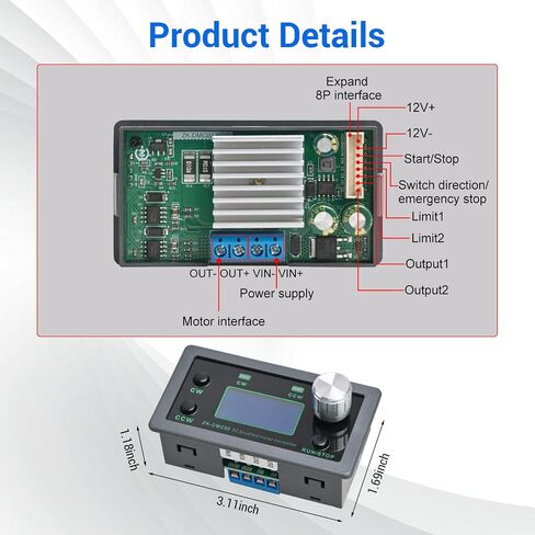وحدة تحكم في سرعة المحرك PWM DC 12 فولت - 30 فولت 10 أمبير، منظم سرعة متغير، وحدة التحكم في المحرك العكسي الأمامي مع مؤقت تأخير، مدخل مفتاح الحد، 23 وضعًا، وظيفة الذاكرة in Kuwait