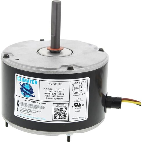 محرك مروحة مكثف ClimaTek 1/10 HP يستبدل تمامًا الناقل براينت باين Y75623B26، Y75623B548L in Kuwait