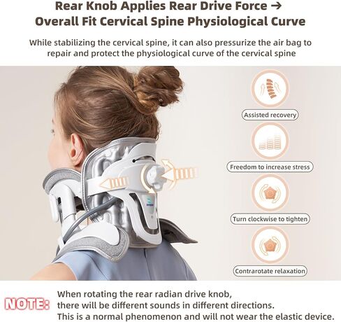 zenopax Cervical Neck Traction Device,Neck Stretcher for Neck Traction and Support,with Air Pump and 8 Built-in Airbag Support,Adjustable Neck Traction Devices for Home Use to Relieve Neck Pain in Kuwait