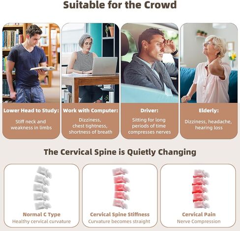 zenopax Cervical Neck Traction Device,Neck Stretcher for Neck Traction and Support,with Air Pump and 8 Built-in Airbag Support,Adjustable Neck Traction Devices for Home Use to Relieve Neck Pain in Kuwait