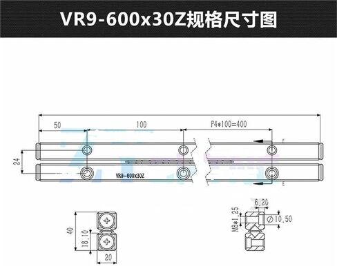 600 مللي متر VR9-600-45Z دليل الأسطوانة المتقاطعة الحركة الخطية في التطبيقات الصناعية 1 قطعة in Kuwait