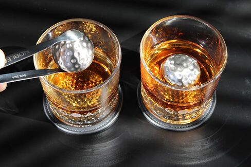 كرات الغولف الفولاذية NOBLESIP® Whisky Chilling 𝗣𝗥𝗘𝗠𝗜𝗨𝗠 مجموعة الثلج. قم بتبريد مشروباتك وكوكتيلاتك والبيرة والنبيذ بسهولة دون تخفيف أو شوائب. ويسكي للرجال، هدية بار جولف بوربون هوم بار in Kuwait