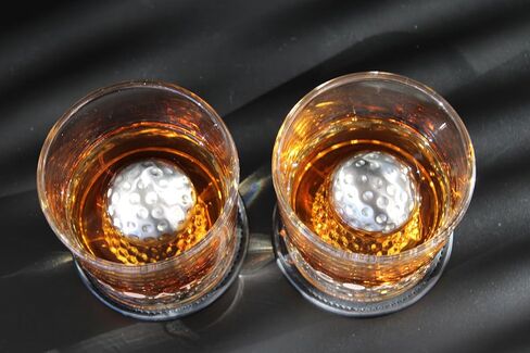 كرات الغولف الفولاذية NOBLESIP® Whisky Chilling 𝗣𝗥𝗘𝗠𝗜𝗨𝗠 مجموعة الثلج. قم بتبريد مشروباتك وكوكتيلاتك والبيرة والنبيذ بسهولة دون تخفيف أو شوائب. ويسكي للرجال، هدية بار جولف بوربون هوم بار in Kuwait