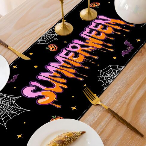 Summerween الجدول عداء الاستوائية القوطية هالوين في الصيف مخيف شبح الشاطئ زينة الحفلات المنزل المطبخ غرفة الطعام ديكور للطاولات in Kuwait
