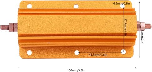 Dioche 0.5 Ohm 200W Resistor – Gold Aluminum Housing, Efficient Heat Dissipation, for Power Supply, Audio Equipment, LED & Amplifier Load Testing in Kuwait