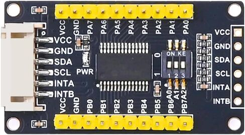 لوحة توسيع MCP23017 I2C GPIO، وحدة توسيع IO 16 بت، مستوى 3.3 فولت/5 فولت، مفتاح عنوان DIP، كابل PH2.0، لـ Raspberry Pi Arduino STM32 in Kuwait