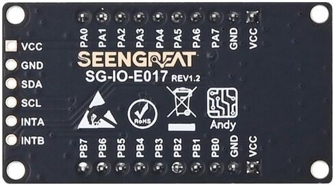 لوحة توسيع MCP23017 I2C GPIO، وحدة توسيع IO 16 بت، مستوى 3.3 فولت/5 فولت، مفتاح عنوان DIP، كابل PH2.0، لـ Raspberry Pi Arduino STM32 in Kuwait
