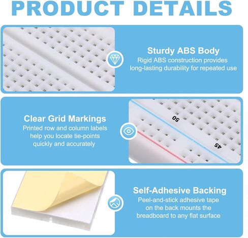 مجموعة لوحة التجارب MECCANIXITY مع وحدة إمداد الطاقة، لوحة تجارب 830/400 نقطة ربط مع كابل USB، مجموعة المرح لمكونات الإلكترونيات لتطوير ممارسة دوائر لوحة STEM in Kuwait