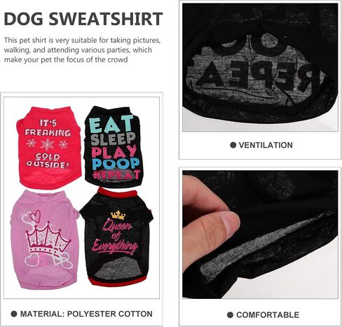 POPETPOP 4pcs Dog Shirts for Small Dogs Lightweight Apparel Pet Outfits and Comfortable and Easy to Wear in Kuwait