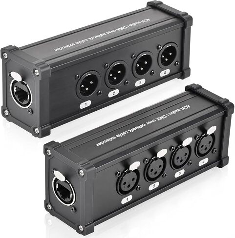 JOLGOO 4 قنوات 3 دبوس متعدد الشبكات XLR كابل اندلاع، 3 دبوس XLR إلى RJ45، للمرحلة الحية، تسجيل الاستوديو المنزلي، XLR، AES، قنوات DMX عبر كابل إيثرنت RJ45 Cat5/Cat6 in Kuwait