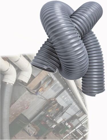 400cm PVC Gray Steel Wire Flexible Hose for Industrial Ventilation, Woodworking Dust Collection Duct (4x400cm/1.57x157.5in) - Durable & Efficient in Kuwait