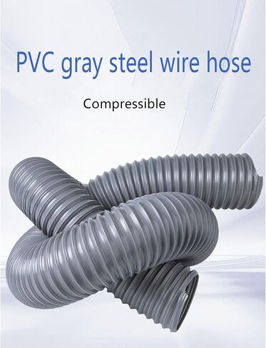 400cm PVC Gray Steel Wire Flexible Hose for Industrial Ventilation, Woodworking Dust Collection Duct (4x400cm/1.57x157.5in) - Durable & Efficient in Kuwait
