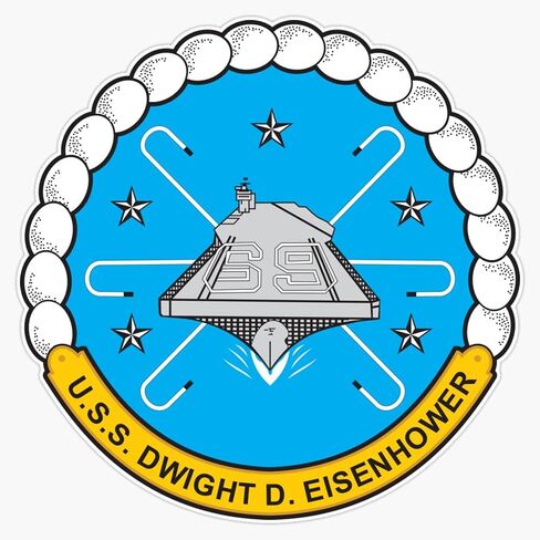 HOF Trading USS Dwight D. Eisenhower Cvn-69 Vinyl Sticker Waterproof Decal Laptop Wall Window Bumper Sticker 5inch(HOF-VETERAN-STICKERS-211) in Kuwait