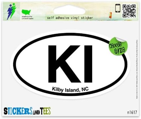 ملصق نافذة السيارة من الفينيل البيضاوي من KI Kilby Island NC North Carolina مقاس 3 بوصة × 2 بوصة in Kuwait