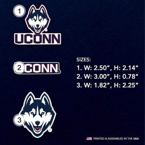 مغناطيس أكريليك من جامعة صبار الصحراء في كونيتيكت، 3 عبوات من تصميم UConn Huskies الزخرفي مرخص رسميًا (مجموعة المغناطيس A) in Kuwait