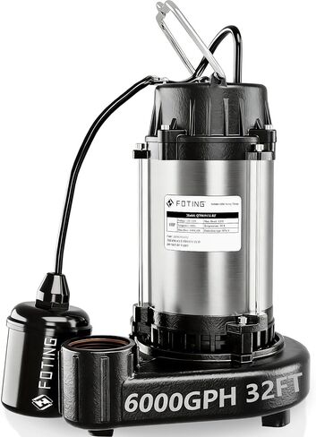 FOTING 1HP 6000GPH مضخة مستنقع غاطسة مياه الصرف الصحي/مضخة النفايات السائلة، مضخة الصرف الصحي من الحديد الزهر شديدة التحمل، مضخات مستنقع للطابق السفلي، خزان الصرف الصحي، بئر الصرف الصحي، نظام الصرف الصحي، تفريغ 1-1/2 بوصة NPT in Kuwait