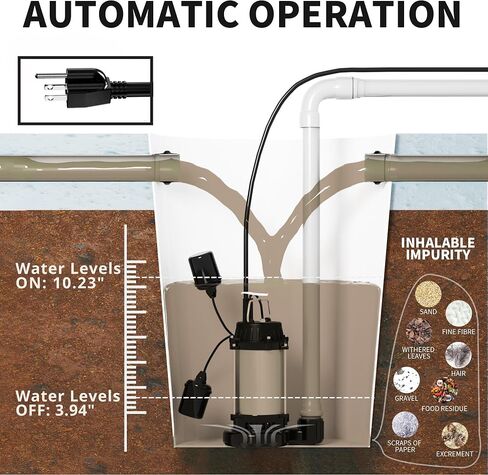 FOTING 1HP 6000GPH مضخة مستنقع غاطسة مياه الصرف الصحي/مضخة النفايات السائلة، مضخة الصرف الصحي من الحديد الزهر شديدة التحمل، مضخات مستنقع للطابق السفلي، خزان الصرف الصحي، بئر الصرف الصحي، نظام الصرف الصحي، تفريغ 1-1/2 بوصة NPT in Kuwait