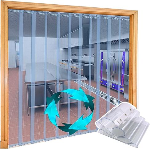 مجموعة ستائر شريط الباب البلاستيكية الشفافة هذه للمبردات والمجمدات، ستائر رأسية من الفينيل للتحكم في درجة الحرارة، حل باب بلاستيكي موفر للطاقة in Kuwait