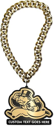 TrophySmack Official Monopoly Turnover Chain - 9.75" Custom Acrylic Pendant & 35" Cuban Link Necklace - Running Man Trophy Award for Sales, Sports & Competitions in Kuwait