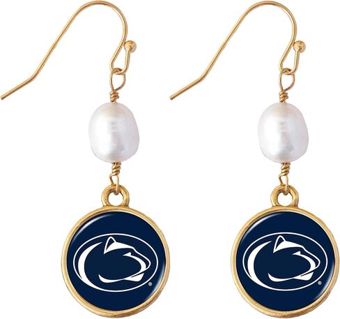 Penn State Diana Gold and Pearl Dangle Earrings Jewelry Gift PSU in Kuwait