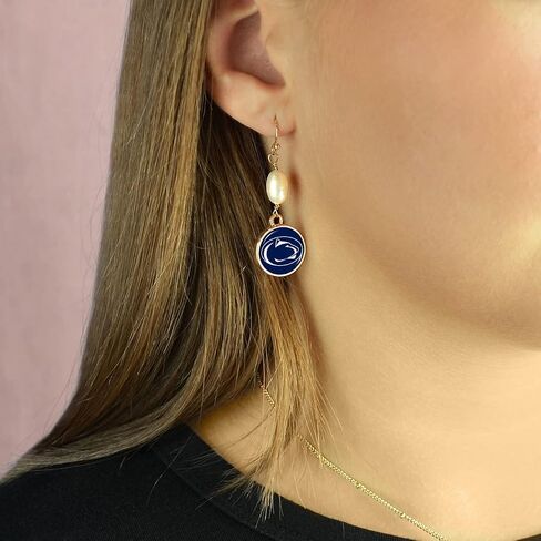 Penn State Diana Gold and Pearl Dangle Earrings Jewelry Gift PSU in Kuwait