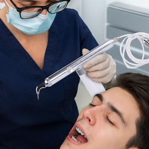 Sandblasting Tool for Teeth, Professional Dentist-Grade Oxide Tool with 360° Rotating Nozzle, Built-in Anti-Suckback, Aluminum Alloy, Ideal for Cleaning and Whitening in Kuwait