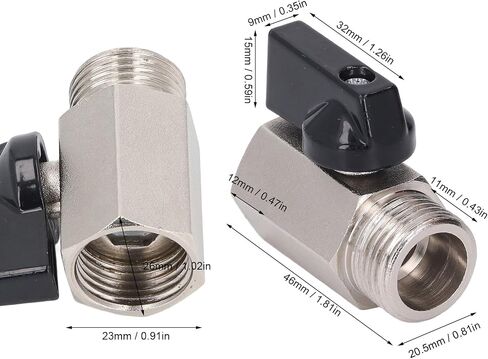 KIMISS 2PCS Valve G1 Thread ° High Tightness Small Sandblasted Brass Valve i Brass ValveSmall to Offers Exceptional Lasting Ensuring in and Including Compromising This Appli in Kuwait