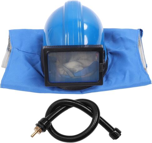 خوذة KIMISS Sandblaster غطاء رأس لتفجير الرمل مع بدلة بدون أكمام لقطع الطلاء وغطاء التفجير، مقاومة للصدمات، مقاومة للصدمات ومهام آمنة لتوفير الراحة الممتازة in Kuwait