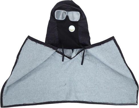 LIFKOME Denim Safety Protective and Hood Integrated with Sandblasting Goggles, Stain Resistant Easy Maintenance Shawl Design for Protection Labor Work Environments in Kuwait