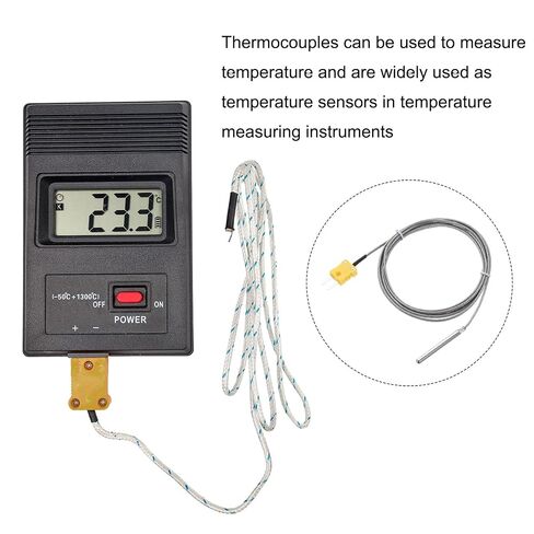 Generic K Type Thermocouple with Plug, Meter Temperature Sensor Probe 0 to 600°C(32 to 1112°F) Stainless Steel, 5x50mm 6.6ft Wire in Saudi Arabia