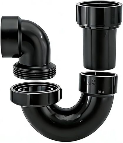 1.5 "RV بالوعة استنزاف P فخ | ABS أسود قابل للتعديل طقم تصريف مقاوم للتسرب ل RV والمطبخ والحمام in Kuwait